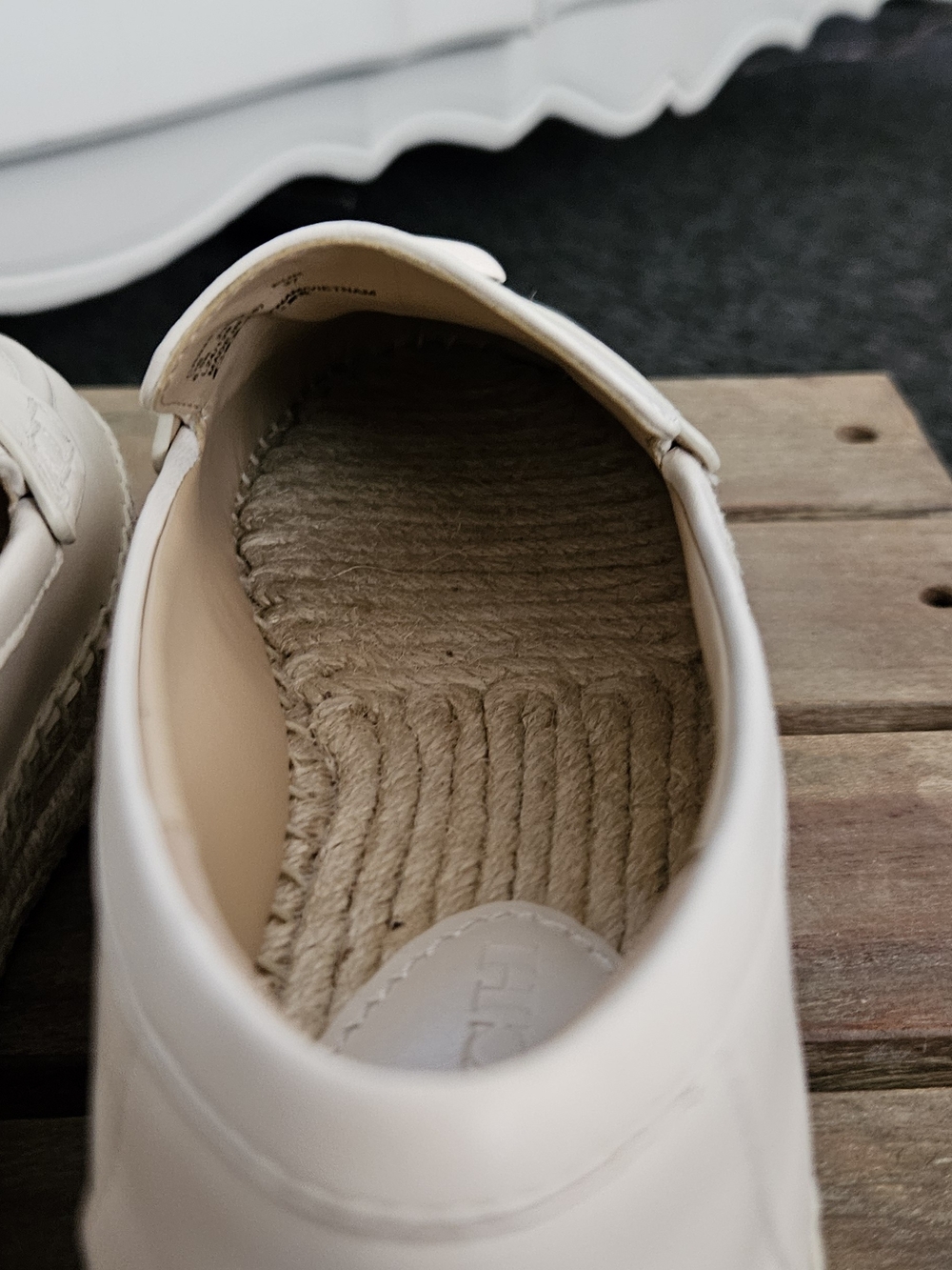 Coach Cream Espadrille Loafers with Signature C. Size: 6.5 - Picture 3 of 16